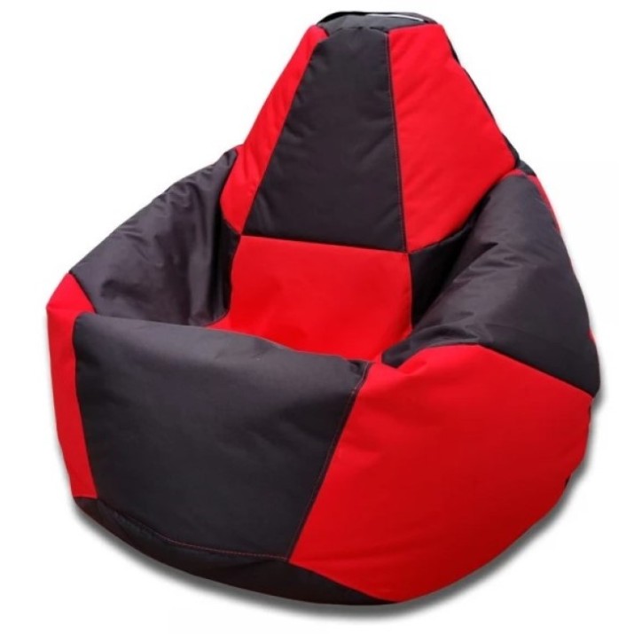 Кресло-мешок BeanBag Chess Oxford 600D L Черный/Красный