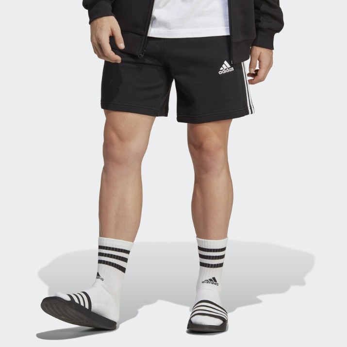 Pantaloni scurți pentru bărbați Adidas Essentials French Terry 3-Stripes Black, s.XXL (IC9435)