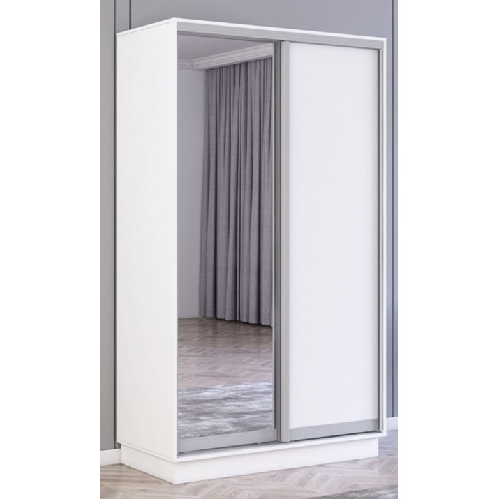 Шкаф-купе Mobildor-Lux Fox Chipboard/Mirror 100x230 White (fox6192)