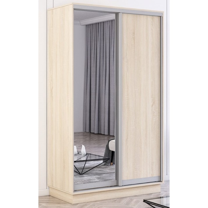 Dulap cu uşi glisante Mobildor-Lux Fox Chipboard/Mirror 110x240 Oak Sonoma (fox6278)