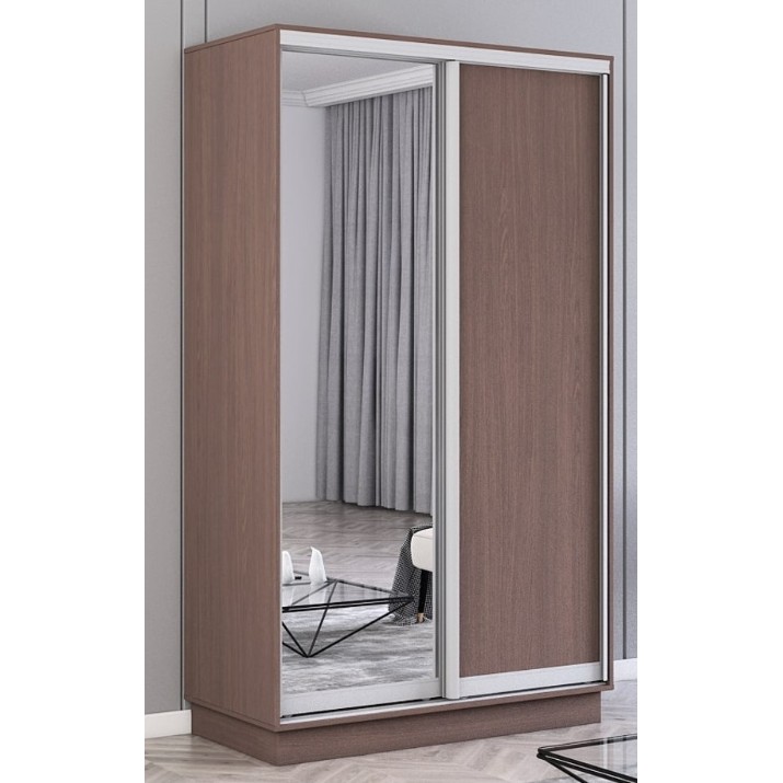 Шкаф-купе Mobildor-Lux Fox 100x230 (2226 Wenghe) Uși una PAL/Una oglinda