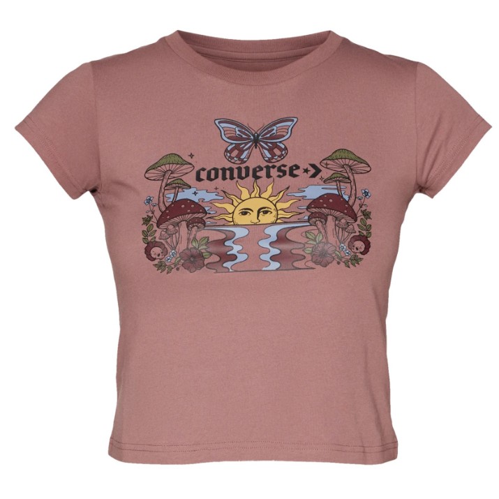 Tricou de dame Converse Blooming Skate Tee Pink, s.L
