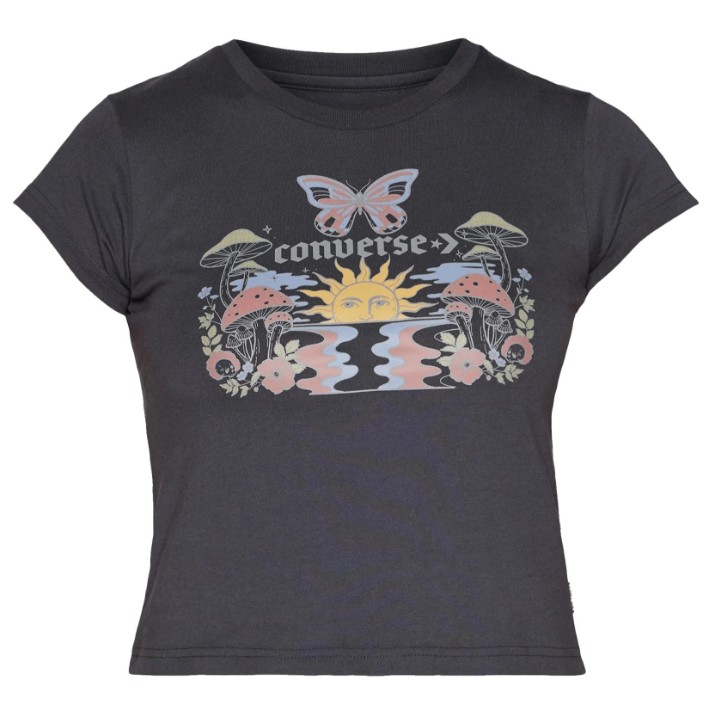Женская футболка Converse Blooming Skate Tee Black, s.XXL