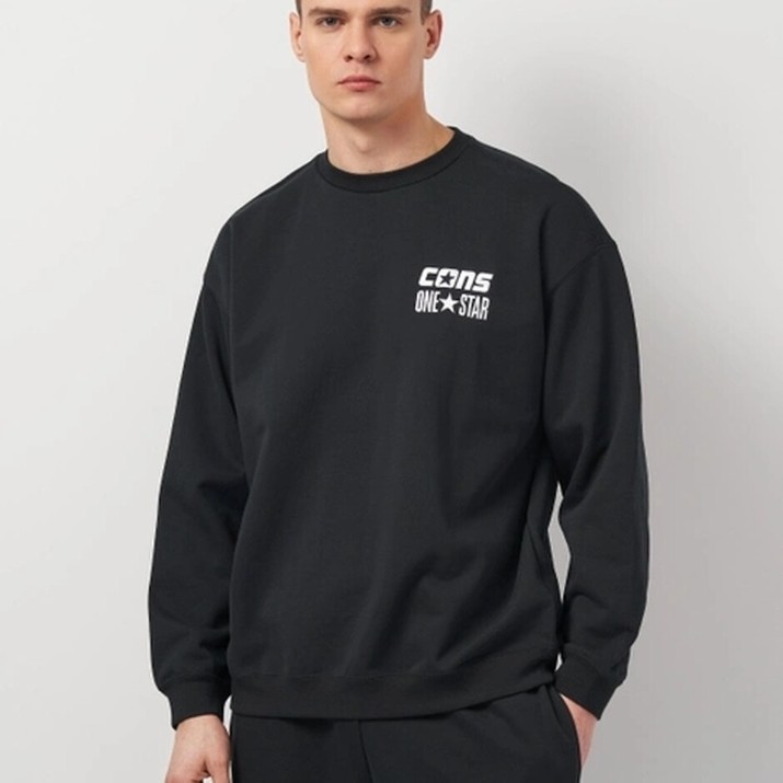 Мужская толстовка Converse Cons One Star Crew Black, s.XXL