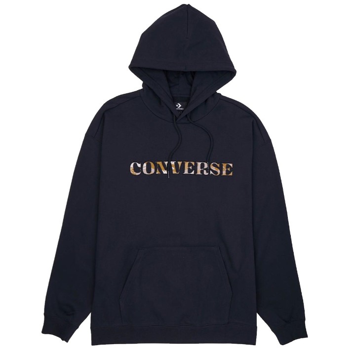 Hanorac pentru bărbați Converse Loose Fit Brush Stroke Camo Hoodie Black, s.M