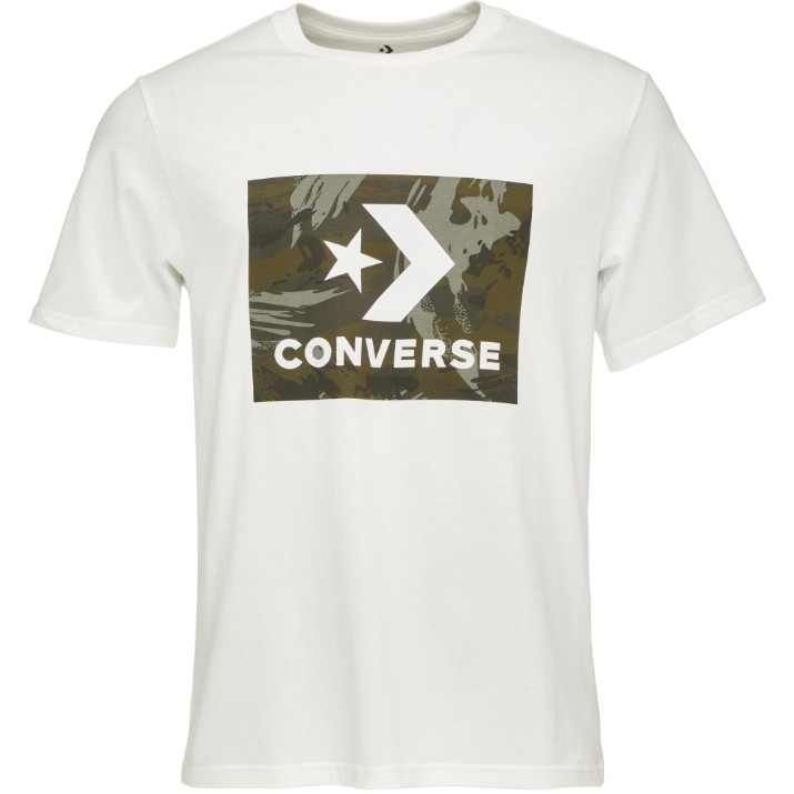 Tricou bărbătesc Converse Star Chev Brush Stroke Knock Out Camo Fill White, s.M