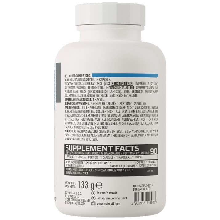 Protecție de articulație Ostrovit Glucosamine 1400mg 90cap