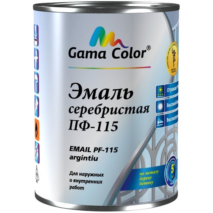 Эмаль Gama Color Alchidic PF-115 Silver 0.7kg CG231909