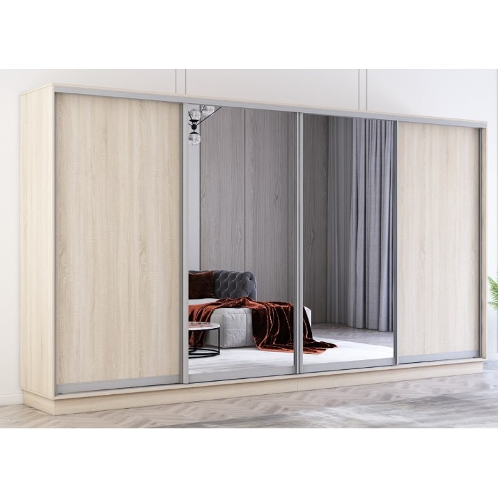 Шкаф-купе Mobildor-Lux Fox Chipboard/Mirror 370x240 Oak Sonoma (fox7521)