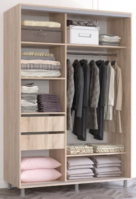 Dulap cu uşi glisante Mobildor-Lux Aron Chipboard/Mirror 120x210 Oak Sonoma (aron614)