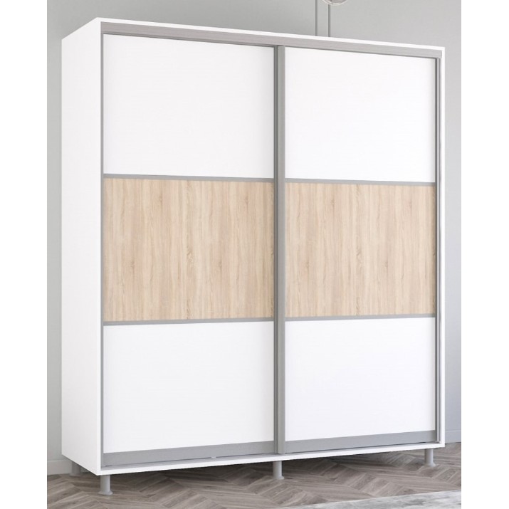 Dulap cu uşi glisante Mobildor-Lux Aron-S 180x210 White/Oak Sonoma (arons4330) K
