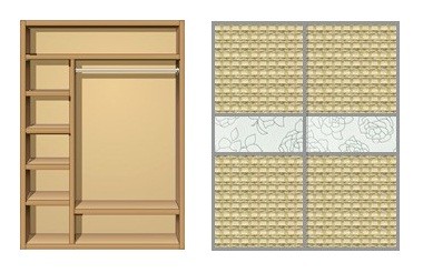Dulap cu uşi glisante Creamondi 140x60x220 (F16/K2)