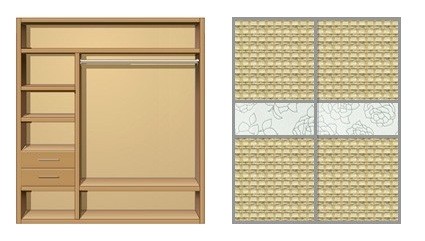 Dulap cu uşi glisante Creamondi 180x60x220 (F16/K6)