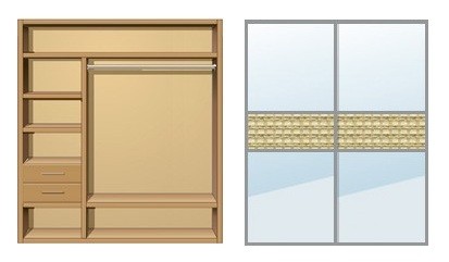 Шкаф-купе Creamondi 180x60x220 (F7/K6)
