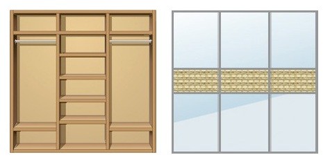 Dulap cu uşi glisante Creamondi 200x60x220 (F7/K7)