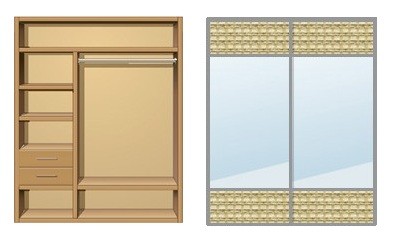 Шкаф-купе Creamondi 160x60x220 (F8/K4)