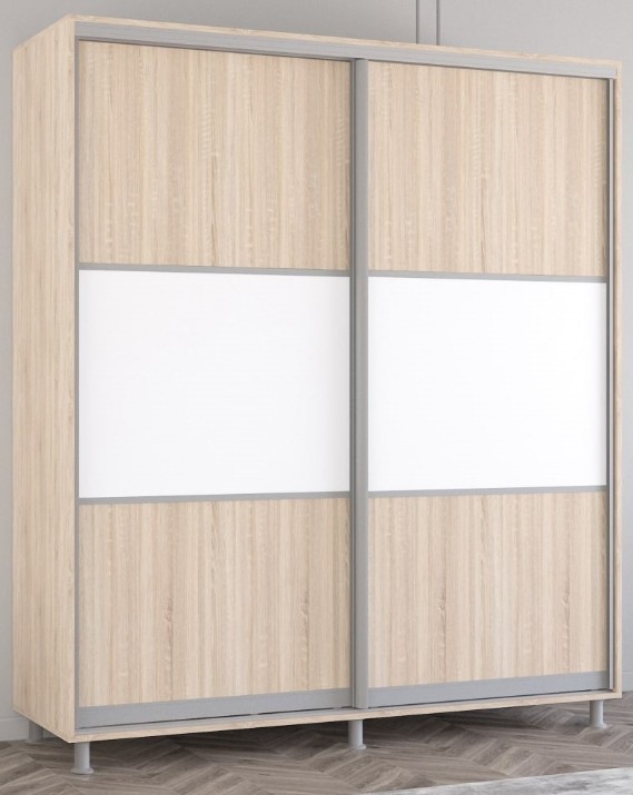Dulap cu uşi glisante Mobildor-Lux Aron-P 200x220 Oak Sonoma/White (aronp5196) K