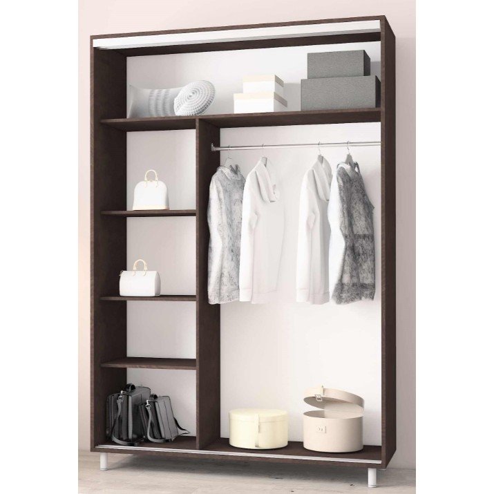 Шкаф-купе Mobildor-Lux Aron P 180x220 (2226 Wenghe) uși glisante din PAL