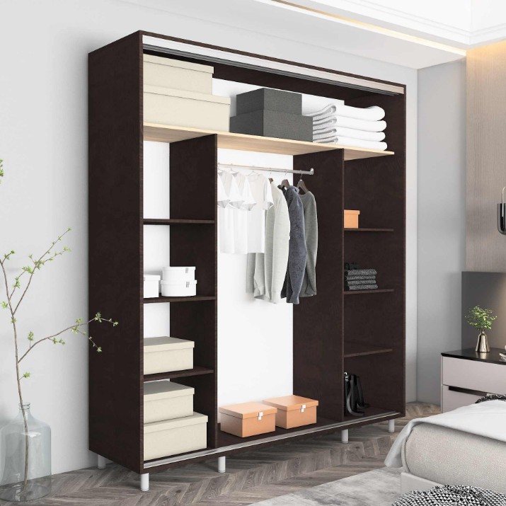 Шкаф-купе Mobildor-Lux Aron P 190x230 (2226 Wenghe) uși glisante din PAL
