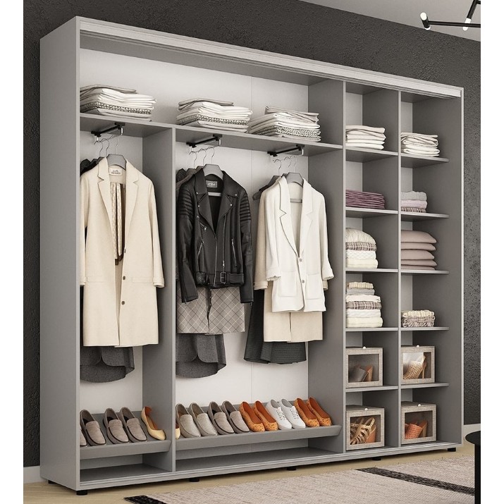 Шкаф-купе Mobildor-Lux Compact 270x220 uși glisante Oglindă + PAL cu ornament grecesc