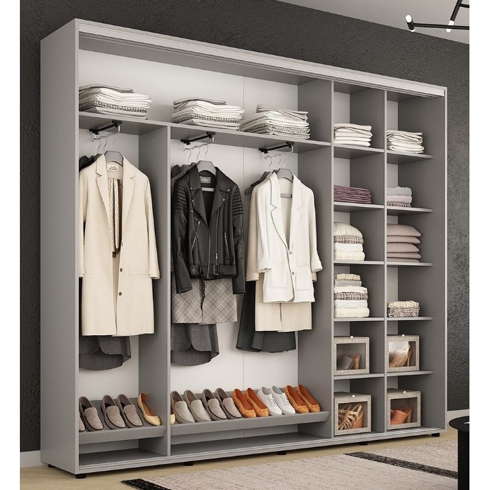 Dulap cu uşi glisante Mobildor-Lux Compact 250x220 uși glisante PAL cu ornament linii