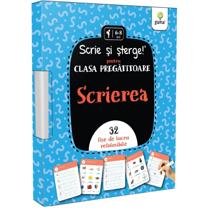 Carduri educative Gama Scrie si sterge! Scrierea • prescolari clasa pregatitoare (9786060562597)