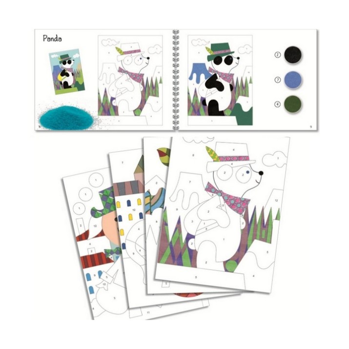 Carte de colorat pentru copii Djeco Panda and Friends DJ08630