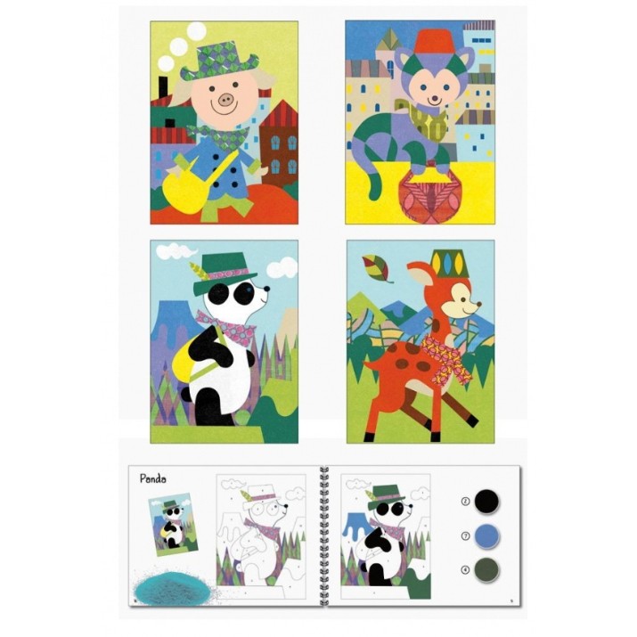 Carte de colorat pentru copii Djeco Panda and Friends DJ08630