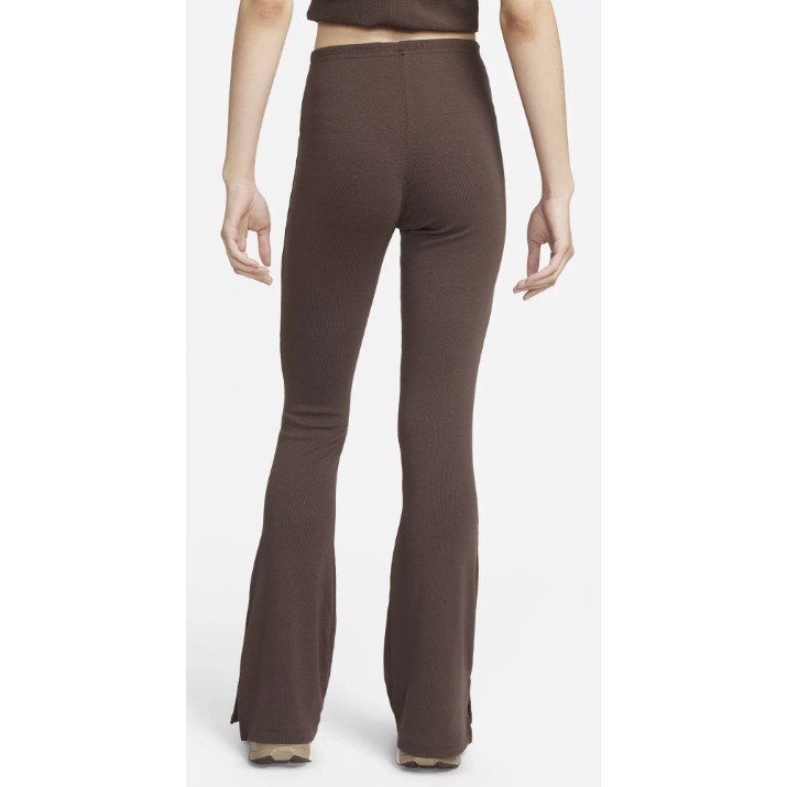 Женские леггинсы Nike Chill Knit Tight Mini-Rib Flared Baroque Brown/Sail, s.XL