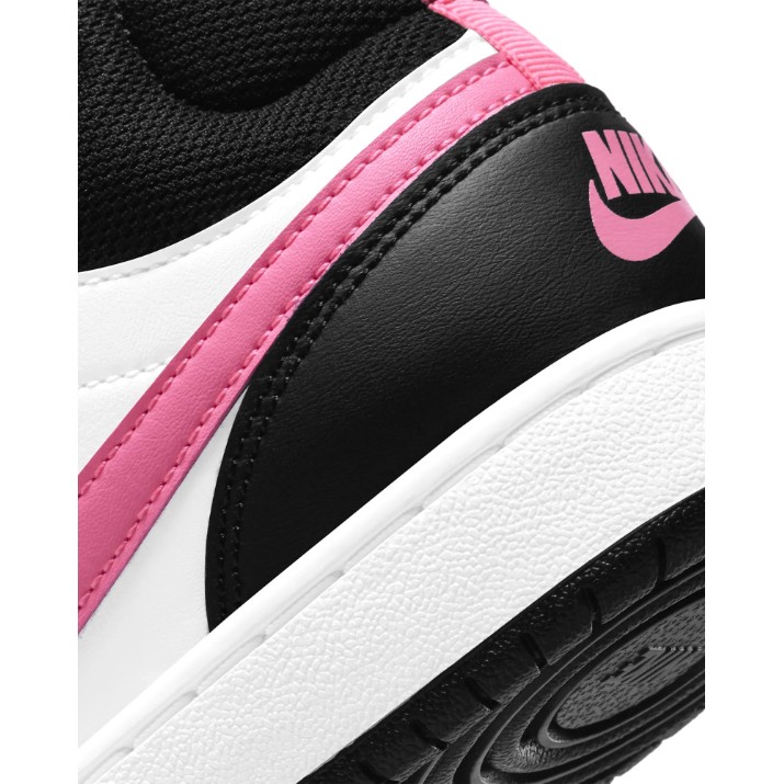 Bocanci pentru copii Nike Court Borough Mid 2 Gs Black/White/Sunset Pulse, s.37.5