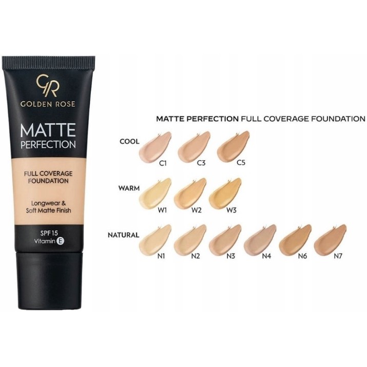 Fond de ten pentru față Golden Rose Matte Perfection Foundation W6