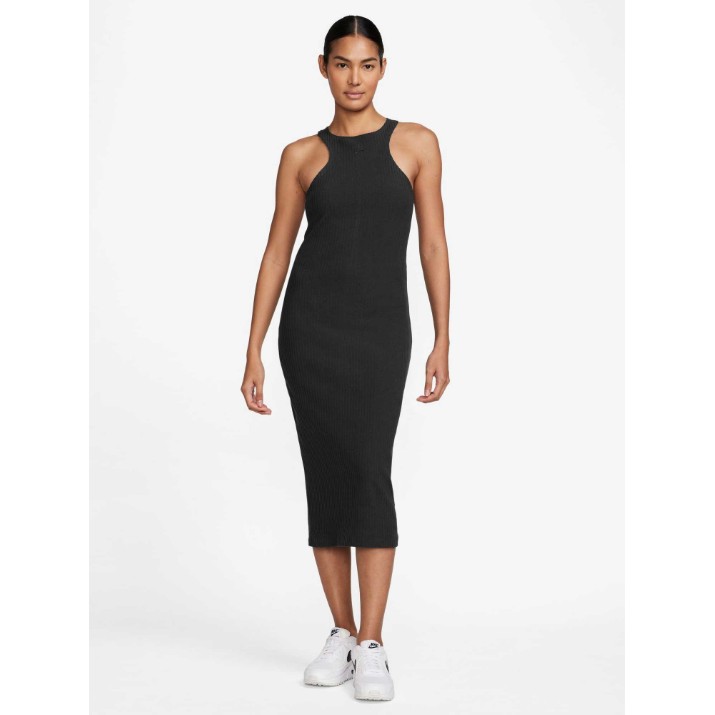 Женское платье Nike W Nsw Nk Chll Knt Rib Midi Drs Black, s.XS