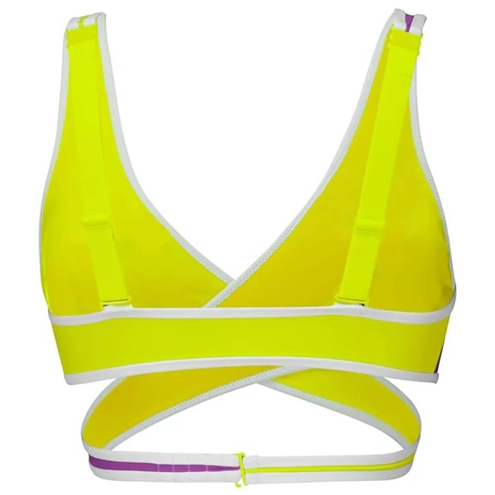 Sutien de baie Puma Swim Women Contour Plunge Top 1P Purple/Fluo Yellow, s.M