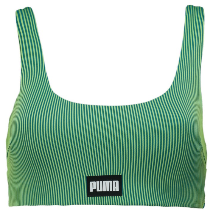 Лиф Puma Swim Women Ribbed Scoop Neck Top 1P Green/Black, s.M