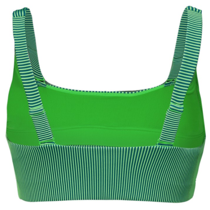 Sutien de baie Puma Swim Women Ribbed Scoop Neck Top 1P Green/Black, s.L