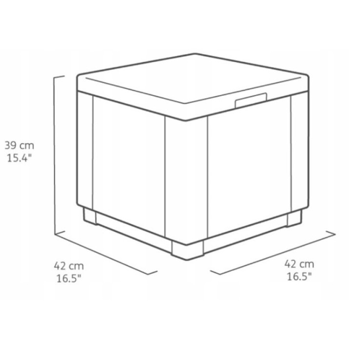 Пуф Keter Cube With Cushion Brown/Oat (258810)