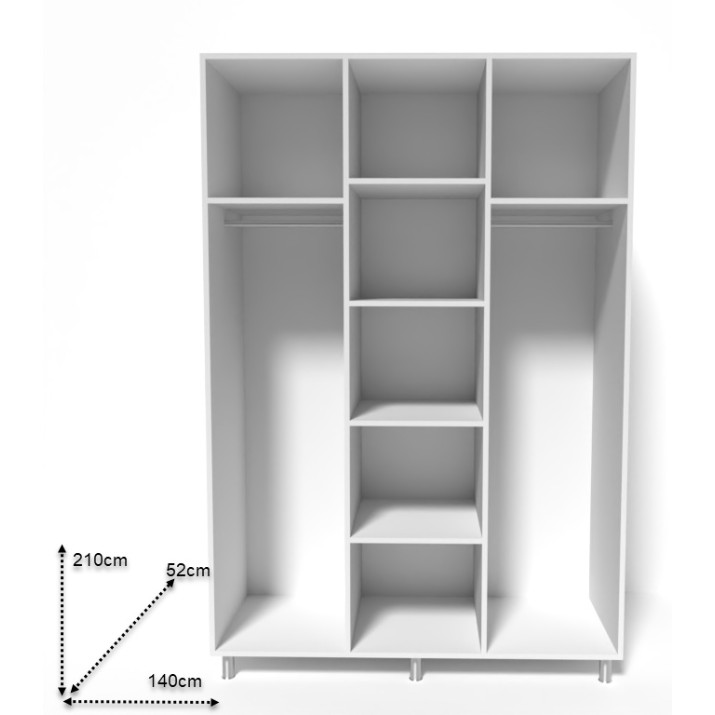 Dulap Smartex N8 140x52x210cm Графит