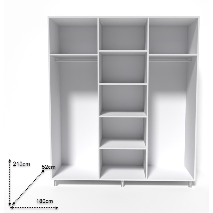 Шкаф Smartex N8 180x52x210cm Дуб Светлый