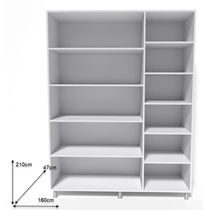Dulap Smartex N9 160x47x210cm Белый/Дуб Светлый