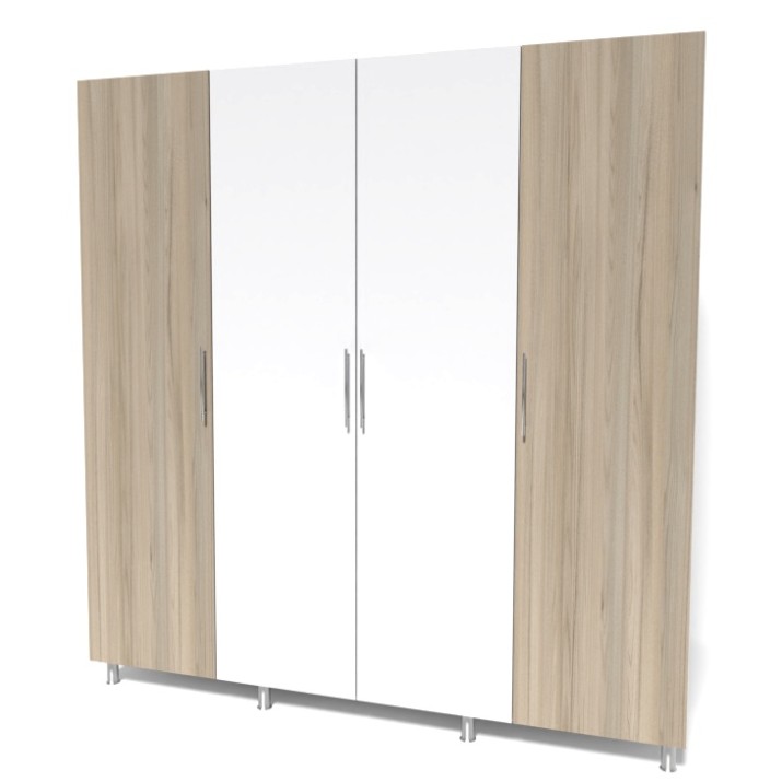 Шкаф Smartex N9 200x47x210cm Белый/Дуб Светлый