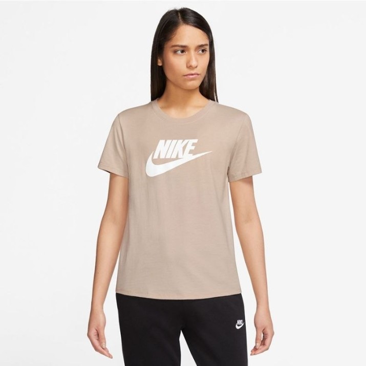 Tricou de dame Nike W Nsw Tee Essntl Icn Ftra Sanddrift/White, s.XXL