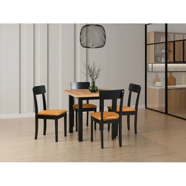 Masă pentru bucătărie Drewmix Max 8 Artisan/Black Legs