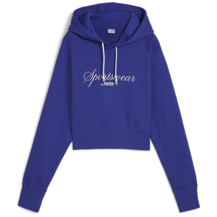 Женская толстовка Puma Classics+ Relaxed Cropped Hoodie Lapis Lazuli, s.M