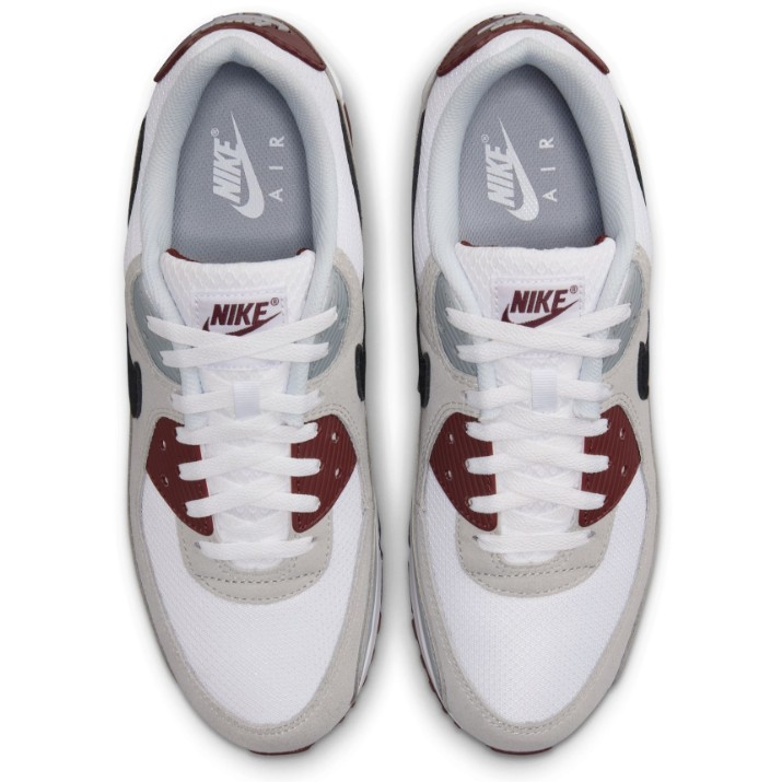 Кроссовки мужские Nike M Air Max 90 White/Black/Dark Team Red/Pure Platinum, s.44