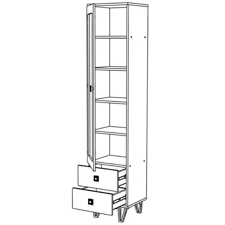 Витрина ML-Mobila Мира №6 450х500 Белый