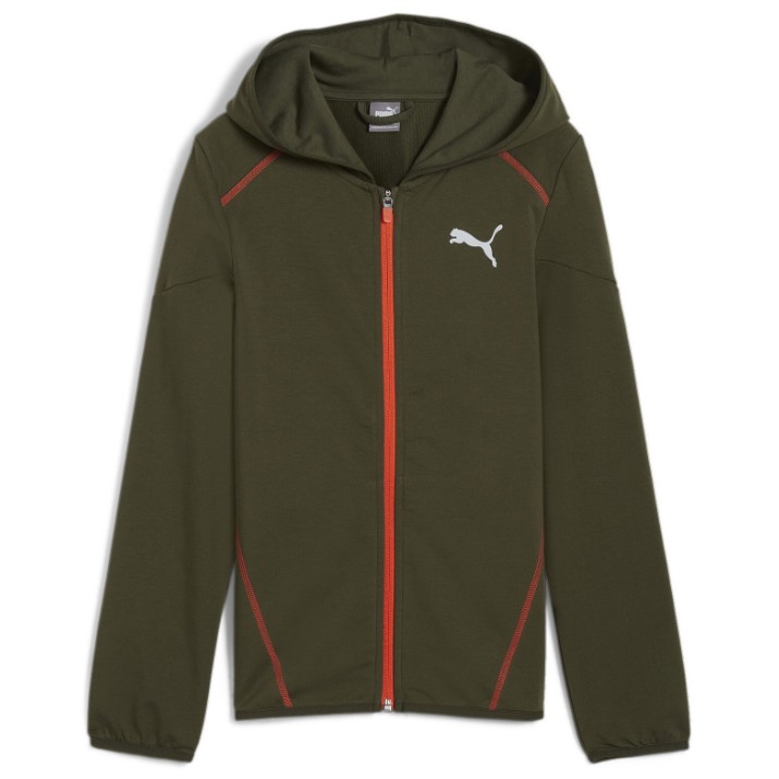Детская толстовка Puma Active Sports Hoodie Full-Zip Tr B Dark Olive, s.176