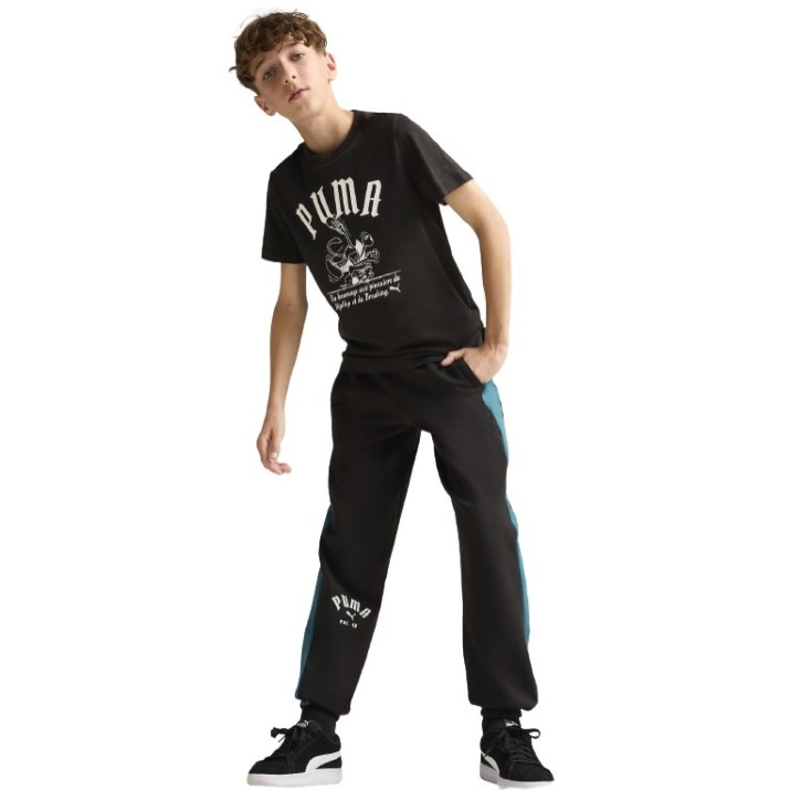 Pantaloni spotivi pentru copii Puma T7 Play Paris Sweatpants Tr B Puma Black, s.152