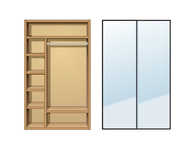 Шкаф-купе Creamondi 120x60x220 (F1/K1)
