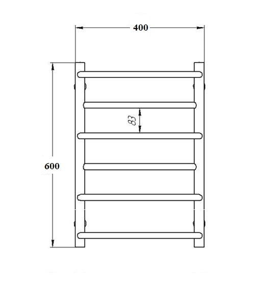 Полотенцесушитель Laris Prime E 400х600 L
