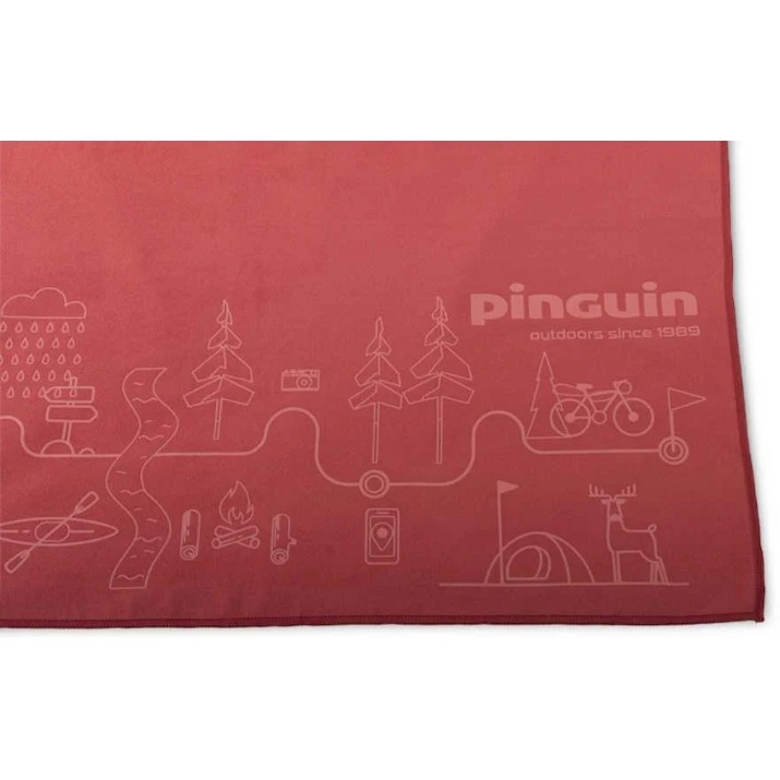 Полотенце Pinguin Micro L 60x120 cm Map Red